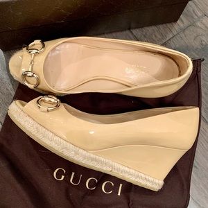 Authentic Gucci Patent Wedges